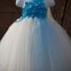 Flower girl dress Eggplant ,Ivory and Ice Blue tutu dress, baby tutu dress, toddler tutu dress, wedding, birthday,