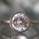 Morganite 14K Palladium White Gold Engagement Ring, Gemstone Ring, Stacking RIng, Milgrain Inspired, Eco Friendly - Made To Order
