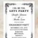 Customized Engagement Invitation Printable Engagement Invitations Engagement Party Design E010BW