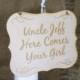 Here COMES the BRIDE Personalized Engraved Wedding Sign, Ring Bearer SIgn