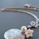 Necklace Flower Locket, Antique Silver Locket, Floral Bridal Locket Necklace, Wedding Jewelry - WHITE JARDIN