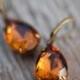 Estate Style Vintage Earrings Spring Wedding Jewelry  Bridesmaids Gift fall color -  Amber Chocolate