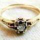 Yellow Diamond Engagement Ring, Art Deco Antique 14K Natural Yellow Diamond Engagement Ring Antique Diamond Ring