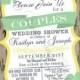 Couple's Wedding Shower Invitation, Couples Shower Invitation, Rustic, Wood, Co-ed Wedding Shower, DIY, Typography, Digital File