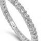 2MM Stackable Full Eternity Band Rhodium 925 Sterling Silver  Russian Diamonds CZ Channel Setting Wedding Engagement Anniversary Ring 5-10