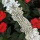 Rhinestone and Pearl Floral Bridal Sash with Silk Petals - Wedding Dress Belt
