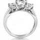 Trellis Trilogy ring with genuine white Sapphires - Choose from Titanium or white gold - engagement ring