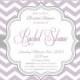 Bridal Shower Invitation - Chic Chevron in Lilac & Lavender. DIY Printable Bridal Shower Invite or Baby Shower Invite.
