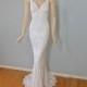 RESERVED Evel Stunning Lace Wedding Dress White BOHEMIAN Wedding Dress LACE Wedding Gown Beach Wedding Dress Sz Small