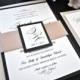 Elegant Champagne and black Script Wedding Invitation