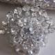 Vintage Rhinestone Chaton Domed Brooch in Silver Tone, STATEMENT BROOCH, Bridal Sash, Wedding, Engagement