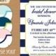 PRINTABLE 5x7" Bridal Shower Invitation, Engagement Party Invitation - navy blue, yellow - nautical - 390