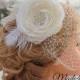 Ivory Flower Feather Birdcage Veil - Bridal Birdcage Veil - Wedding Headpiece