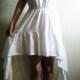 boho dreaming - organic cotton natural ivory strapless bohemian chic hippie wedding sundress hi low maxi dress xs small