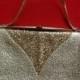 Vintage gold glitter purse bag lame evening wedding clutch