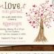 Bridal Shower Invitation - Wedding Shower Invite - Valentine's Invite - Mother's Day - Heart Tree - Baby Shower - Birthday - Printable File