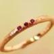Rose Gold Ruby Wedding Band, Stacking Ring, Wedding Ring, Engagement Ring, Thin Band, Three Stone Ring, Womens Wedding Ring, Made to order