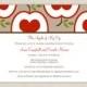 The Apple of My Eye Bridal or Wedding Couples Shower Invitation in Red & Chocolate Apples