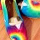 Rainbow Tie-dye TOMS Shoes, Women's Shoes