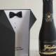 Customized GROOMSMEN Best Man or Usher classic wedding party card, handmade black tuxedo paper goods retro chic martini wedding party bridal