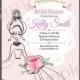 Bridal Shower invitation Wedding Shower invitation Shabby Chic party Invitation Card Design doodle sketch bridal - card 74
