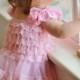 Valentines pink lace dress headband SET - Toddler Dress