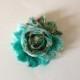 DOG FLOWER COLLAR -  Wedding, pet flower, dog bow , fancy pet fashion, photo prop, slip on collar, Teal blue flower