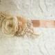 Wedding dress belt, Bridal sash, Wedding belt, Rustic Gold Pecan Terracotta Champagne Vintage weddings, bridal sash, floral belt sash