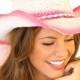 Country Western Rockstar Bride - Western Pink & White Straw Hat with Veil - Bachelorette Party, Bridal Shower, Beach Wedding