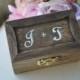 wooden ring box, burlap wedding ring box, rustic wedding pillow alternative