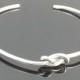 Knot Bracelet - Bangle Cuff bracelet - Sterling silver bracelet- Bridesmaid, birthday, wedding, Mothers Day, friendship,Valentine's Day gift