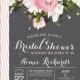 Printable Bridal Shower Invitation -- Chalkboard Floral