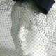 Navy taffeta bow veil - retro bow bridal veil - blue bridesmaid veil