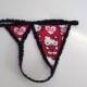 Hello Kitty Hearts Thong G String Bachelorette Party Bridal Birthday Wedding Gift Idea Valentine's Day