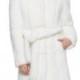 Fiona luxury white hooded faux mink fur middle women coat