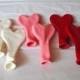 Heart Shaped Balloons/ Set of 6/ Valentines Day/ Red/ Pink/ White/ Mini Balloons/ Photo Prop - New