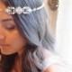 Bridal headpiece, Bridal headband, Bridal forehead band, Bridal halo, Vintage style headband, Swarovski crystal headpiece, Wedding headpiece - New