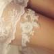 white bridal garter -  wedding garter
