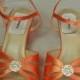 Orange WEDDING Shoes B W WW width comfortable heel 200 colors