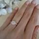 3/4 Carat Halo Vintage Inspired Engagement Ring, Man Made Diamonds, Art Deco, Wedding, Bridal, Promise Ring, Sterling Silver, Rose Gold