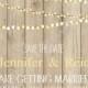 Save The Date Card - Wedding Save The Date - String of Lights Card - Rustic Save The Date -Printable Save The Date Card - Wood Save The Date