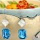 White Opal & Aquamarine Crystal Drop Earrings, Dangle Earrings, Wedding Jewelry, Bridesmaid Jewelry, Graduation Gift, Valentines Day
