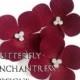 Valentine Wedding, Bridal Hair Accessories, Hair Flowers - 3 Deep Red Aurora Hydrangea Bobby Hair Pins