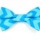 Blue / Turquoise chevron bow tie ,Blue bow tie,Easter bow tie,Wedding bow tie,Party bow tie for Men ,Toddlers ,Boys,Baby
