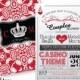 Trendy "Casino Theme" Couple's Shower Invitation, 2sided playing cards design, Printable Hi-Res PDF, fits 6x9 envelopes