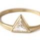0.3 Carat Trillion Diamond Ring - Diamond Engagement Ring - 18k Solid Gold