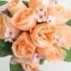 Toss Bouquet - Mini Bouquet- Artificial Bouquet - Silk Bouquet - Faux Bouquet - Rose Bouquet - Peach Bouquet