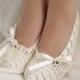 Bridal wedding dance shoes slippers Cream ivory  Bridal Party Bridesmaid