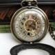 Premium Victorian Engravable Bronze Mechanical Pocket Watch includes Watch Chain - Groomsmen - Men - Steampunk - Watch - Item MPW248