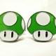 Cool Video Game Light Green Mushroom Head Cufflinks Mens Accessory Wedding Groomsmen